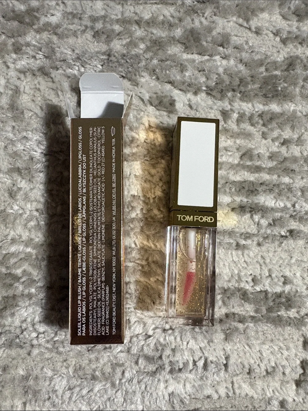 Tom Ford Lip Gloss in Gold Glitter with Soft Pink Applicator